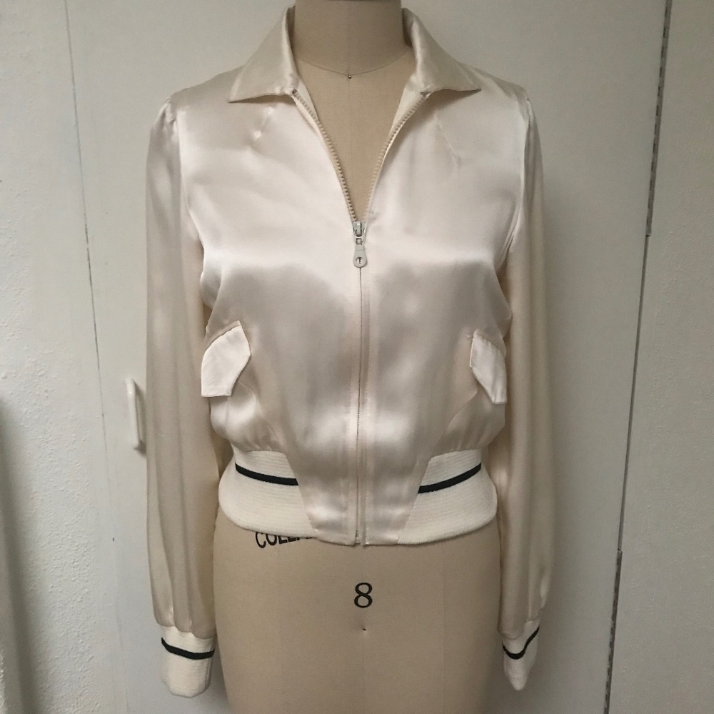 NWOT, Bomber Jacket, Cream Silk.